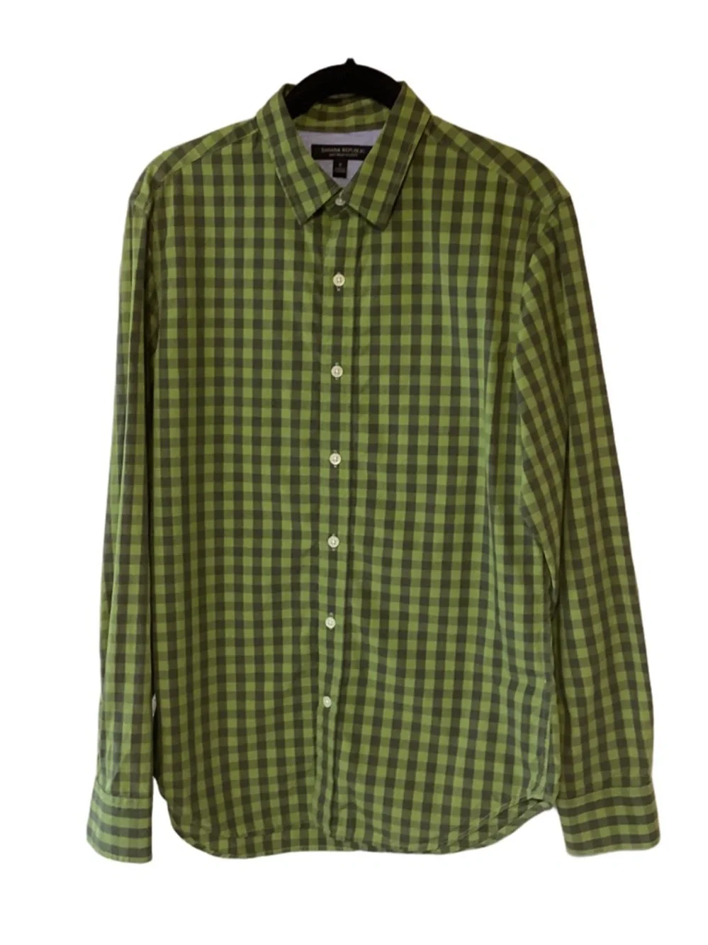 Men’s Banana Republic Soft Wash Slim Fit Check Button-Down Shirt S Casual